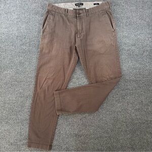 J. Crew Men’s Mercantile Flex Chino Pants Muted Tone Brown Khaki Slim 33x32